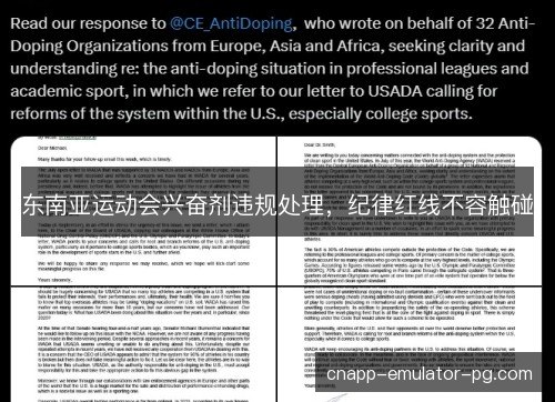 东南亚运动会兴奋剂违规处理，纪律红线不容触碰